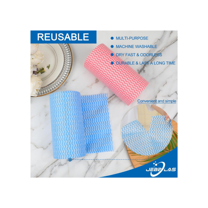 JEBBLAS Reusable Cleaning Wipe, 2 Rolls of 200 Sheets