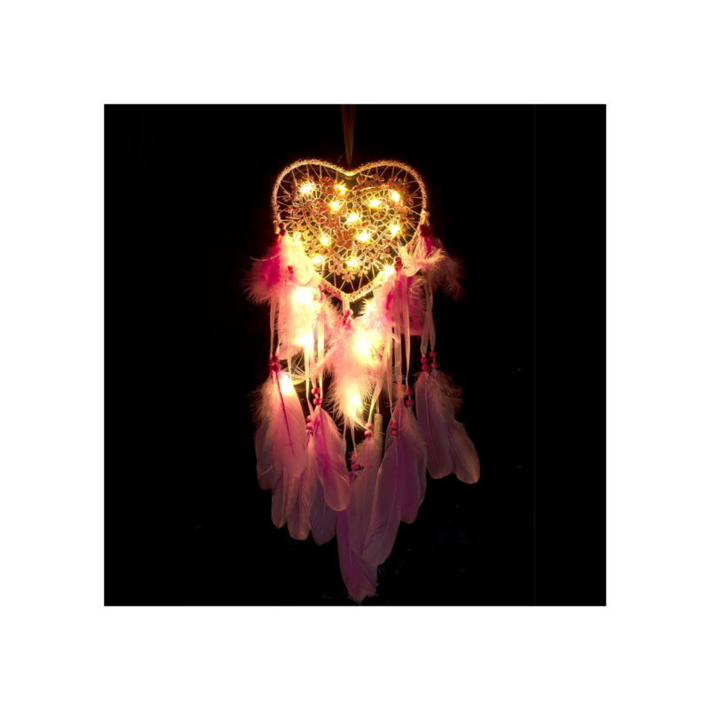 Dream Catcher Handmade LED Light Heart Shape